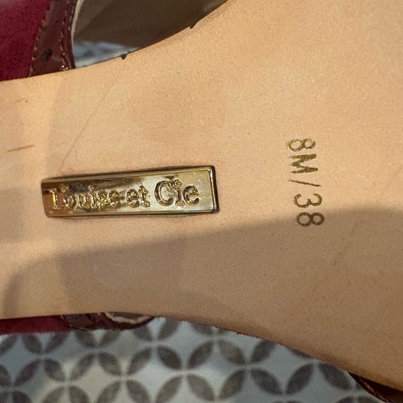 NWOB Louise et Cie Burgundy Suede Lace-Up Heels Size 8 Pointed Toe Ankle Tie - Picture 11 of 14